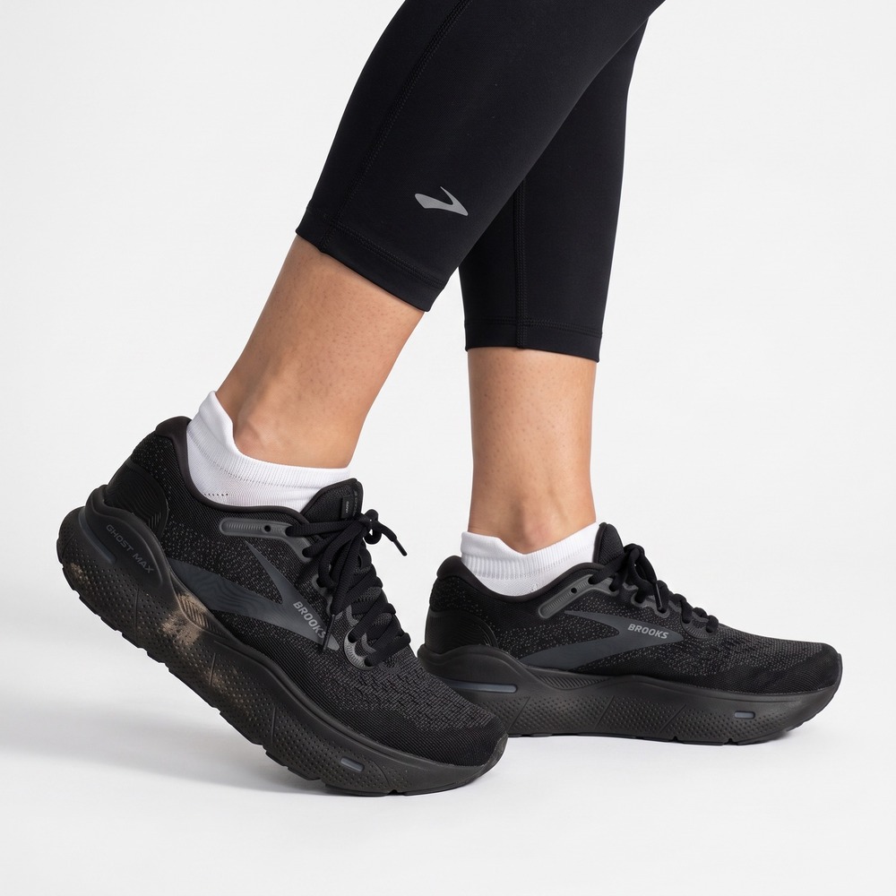 Brooks Running Shoe Womens 8 Ghost Max Black Cushion Road Good